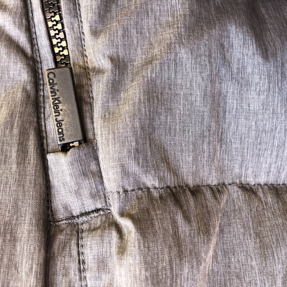 NWT Calvin Klein Jeans Women Gray DOWN Packable Full Zip Hoodie Puffer Jacket M - Picture 6 of 9